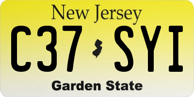 NJ license plate C37SYI