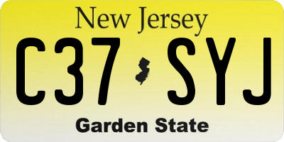 NJ license plate C37SYJ
