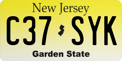 NJ license plate C37SYK