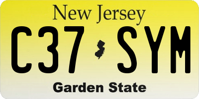 NJ license plate C37SYM