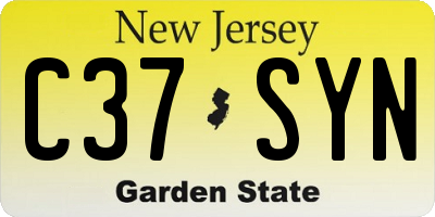 NJ license plate C37SYN