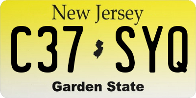 NJ license plate C37SYQ