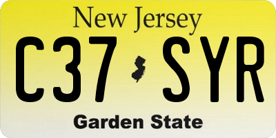 NJ license plate C37SYR
