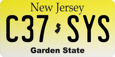 NJ license plate C37SYS