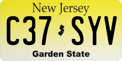 NJ license plate C37SYV