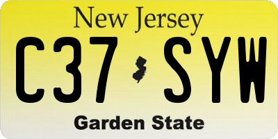 NJ license plate C37SYW