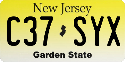 NJ license plate C37SYX