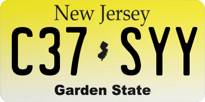 NJ license plate C37SYY