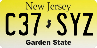 NJ license plate C37SYZ