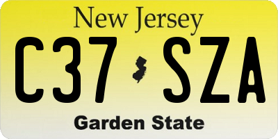 NJ license plate C37SZA