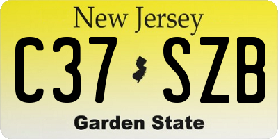 NJ license plate C37SZB