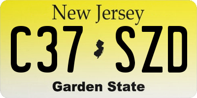 NJ license plate C37SZD