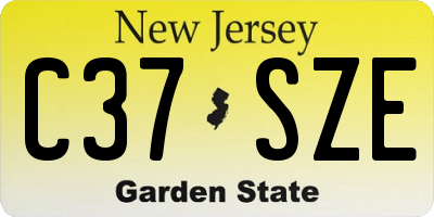 NJ license plate C37SZE