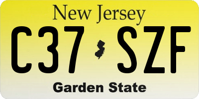 NJ license plate C37SZF