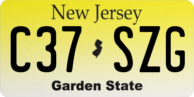 NJ license plate C37SZG