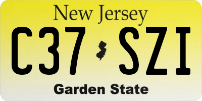 NJ license plate C37SZI