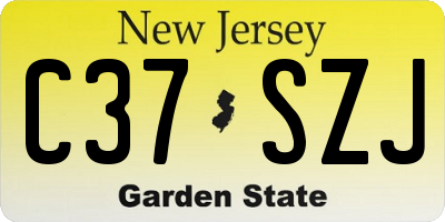 NJ license plate C37SZJ