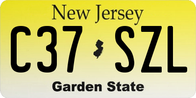 NJ license plate C37SZL