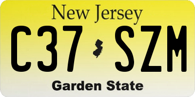 NJ license plate C37SZM