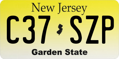 NJ license plate C37SZP