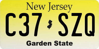 NJ license plate C37SZQ