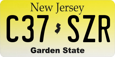 NJ license plate C37SZR