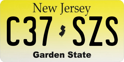 NJ license plate C37SZS
