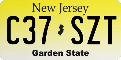 NJ license plate C37SZT