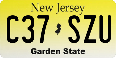 NJ license plate C37SZU