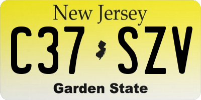 NJ license plate C37SZV