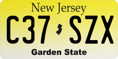 NJ license plate C37SZX