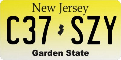 NJ license plate C37SZY