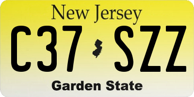 NJ license plate C37SZZ
