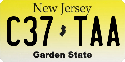NJ license plate C37TAA