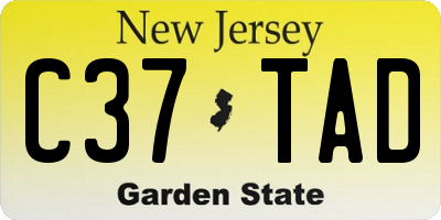 NJ license plate C37TAD