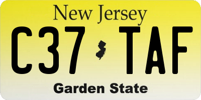 NJ license plate C37TAF