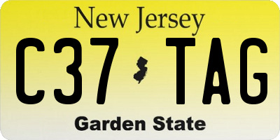 NJ license plate C37TAG