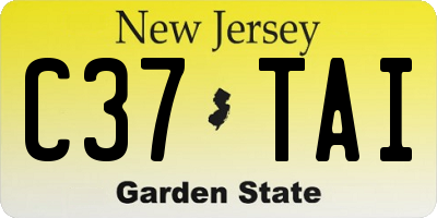 NJ license plate C37TAI