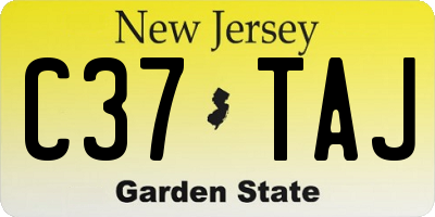 NJ license plate C37TAJ