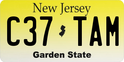 NJ license plate C37TAM