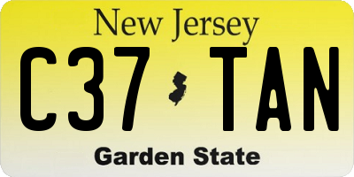 NJ license plate C37TAN