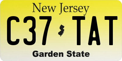 NJ license plate C37TAT