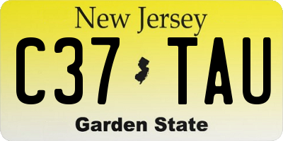 NJ license plate C37TAU