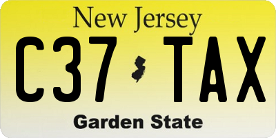 NJ license plate C37TAX