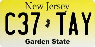 NJ license plate C37TAY