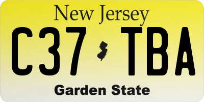 NJ license plate C37TBA