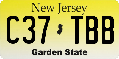 NJ license plate C37TBB