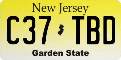 NJ license plate C37TBD