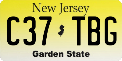NJ license plate C37TBG
