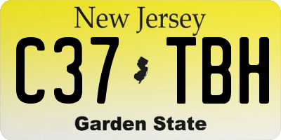 NJ license plate C37TBH